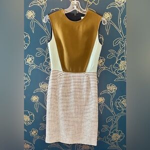 O2ND color block DESIGNER DRESS mixed texture DEEP GREEN size 4